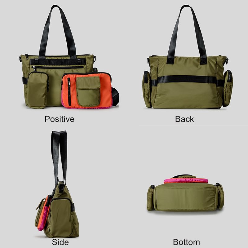 Sacs pour femmes Printemps/Été Nouveau sac à main décontracté à blocs de couleurs grande capacité, sac fourre-tout multifonctionnel détachable, sac à bandoulière pour femmes_voghion.com
