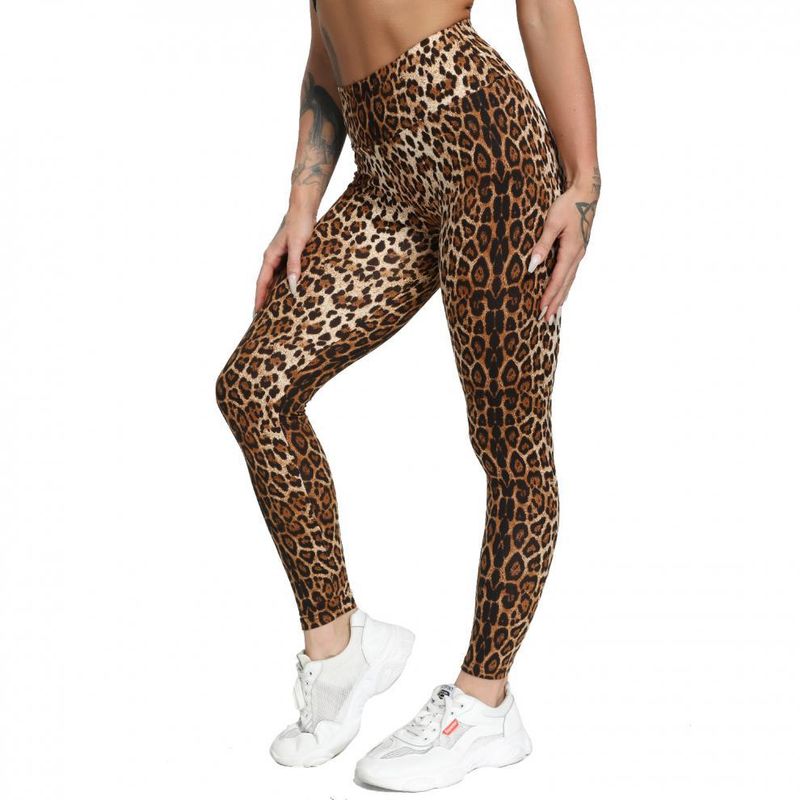 Women's yoga Pants Leopard Print Large Size Printed Pocket Slim Butt Lifting Sports Yoga Pants Leggings XY6645_voghion.com
