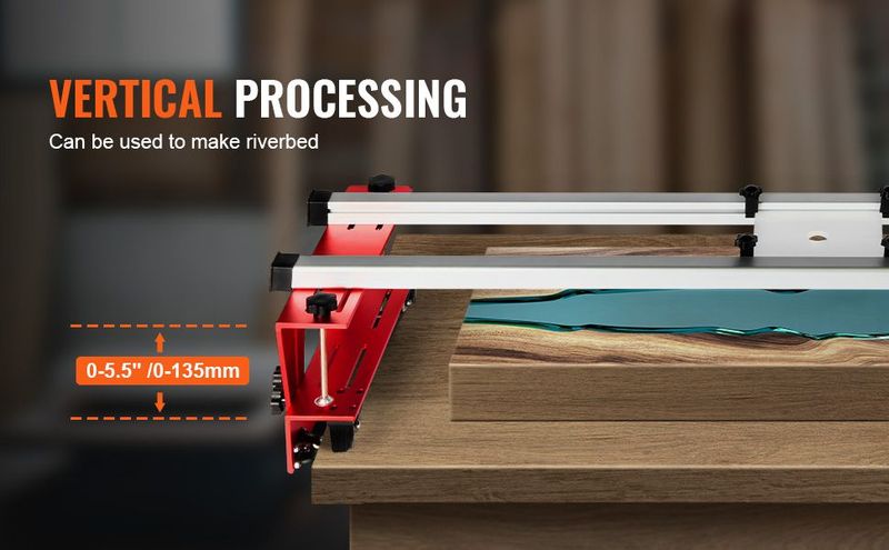 VEVOR Router Sled Adjustable Wood Slab Flattening Mill Router Jig 64" Length_voghion.com
