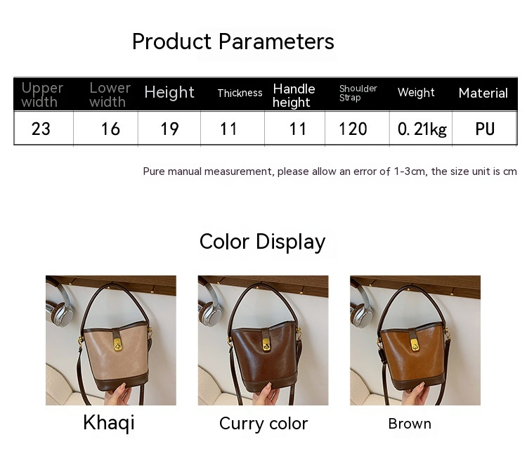 2024 New Women's Bag High End and Fashionable Handheld Bag Women's Retro and Simple Water Bucket Bag Small Cross Body Shoulder Bag_voghion.com