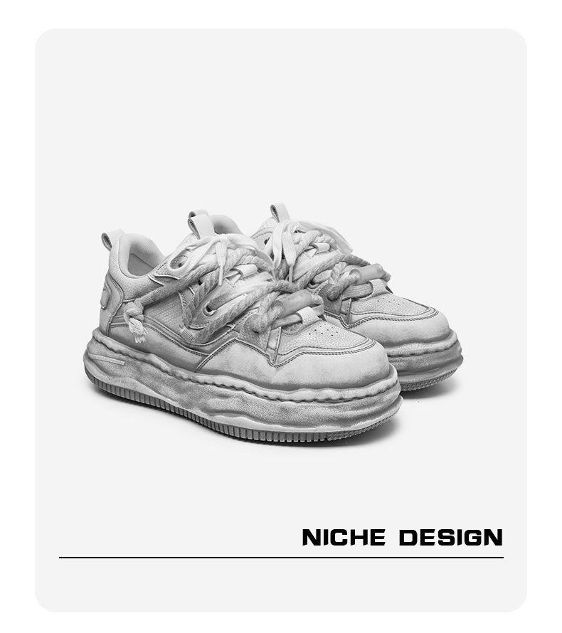 Augmentation invisible de la hauteur intérieure de 7 cm pour chaussures sales, chaussures pour hommes usées et cirées à semelles épaisses, sport polyvalent pour couples,_voghion.com