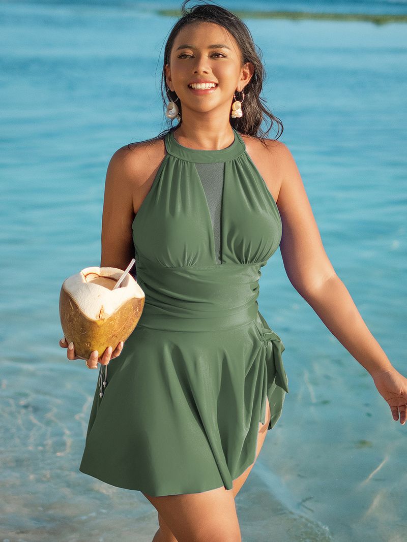 Vêtements pour femmes Maillot de bain grande taille Maillot de bain grande taille Jupe Maillot de bain une pièce Dames_voghion.com