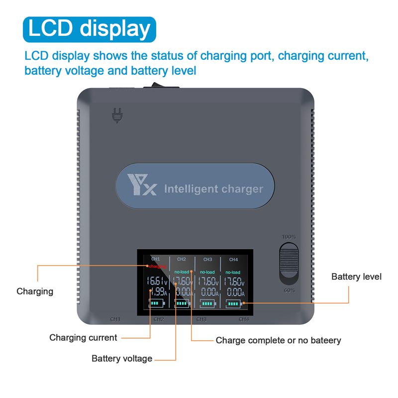 6 In1 Fast Charger Hub Intelligent Fast Chargers Battery LED USB Charging Hubs With Power Cable For DJI Mavic 2 Pro/2 Zoom Drones_voghion.com