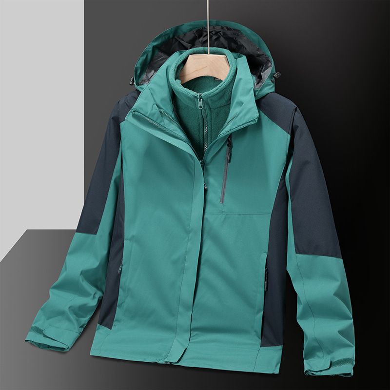 Neu Paar Drei-in-Eins 0,05 kg Stück Set Jacke Für Männer Und Frauen Abnehmbare Hooe Herbst Winter Wandern Kleidung_voghion.com