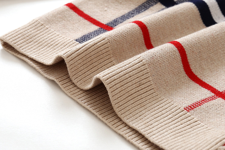 Herfst kinderkleding jongens geruite jacquard trui kinderen afneembare kraag nep tweedelige kerngesponnen garen trui trui_voghion.com