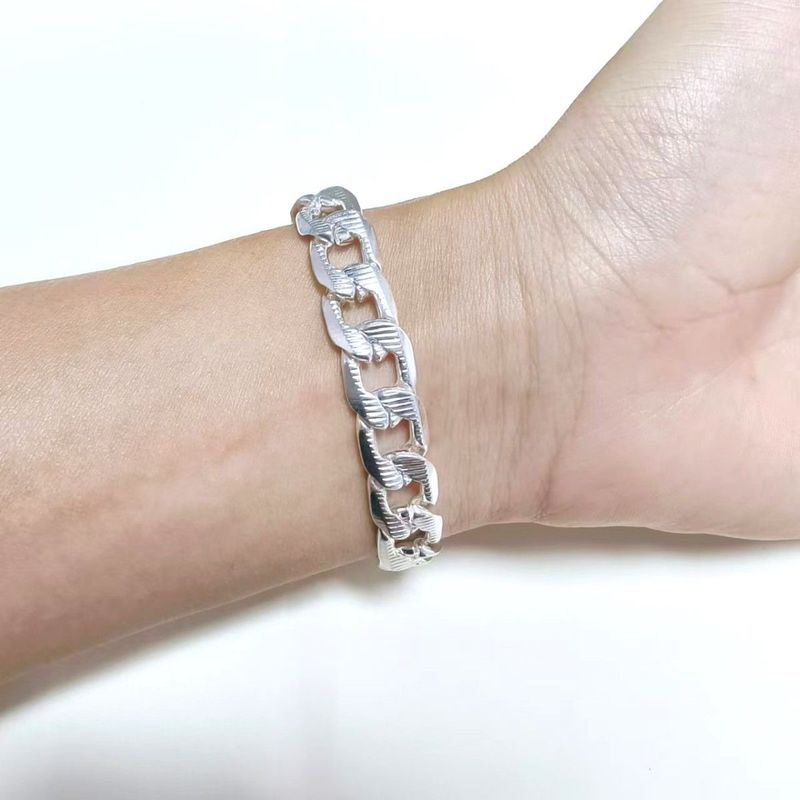 Trendiges Herren-Armband im Hip-Hop-Stil: Exquisites, schlichtes und vielseitiges handgefertigtes Armband mit kubanischer Kette_voghion.com