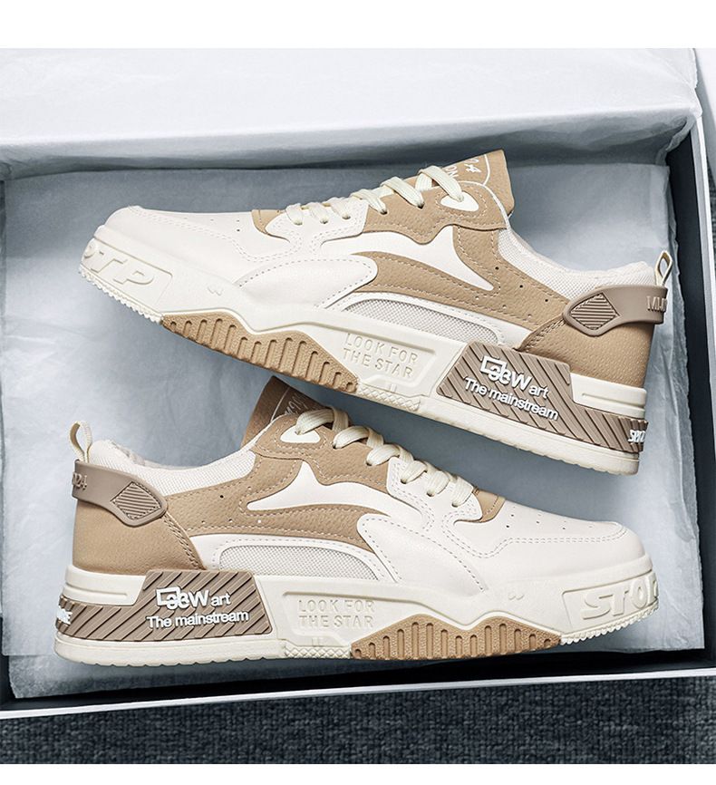 Męskie sznurowane grube tenisówki, buty dla taty buty sportowe, amortyzujące i oddychające buty do biegania koszykówka trening na siłowni_voghion.com
