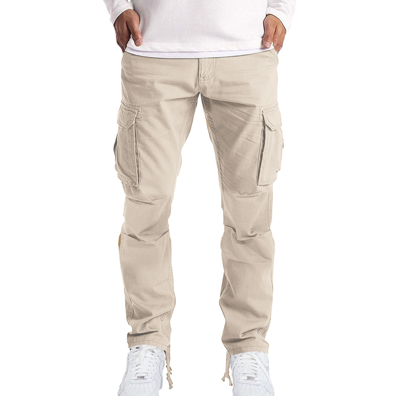 Premium Products Premium Products 2025 Spring/Summer New Men's Workwear With Folded Drawstring Multi Pocket Casual Pants_voghion.com