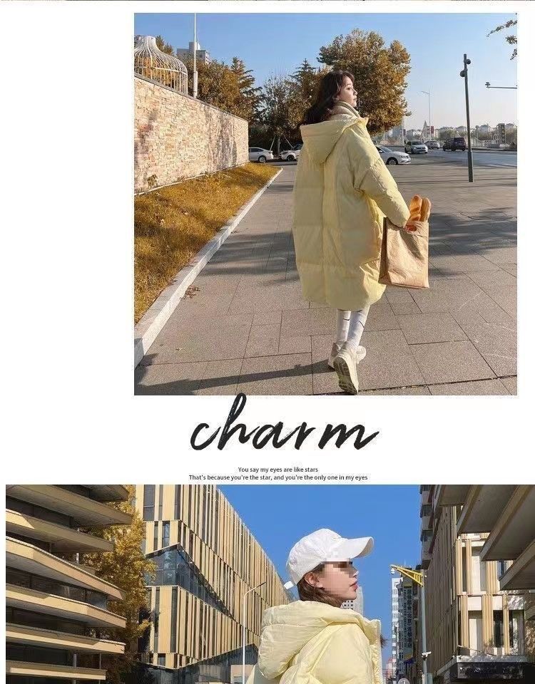 Nuovo piumino di alta qualità per donna, piumino sopra il ginocchio in stile trench coreano di media lunghezza, cotone alla moda unico_voghion.com