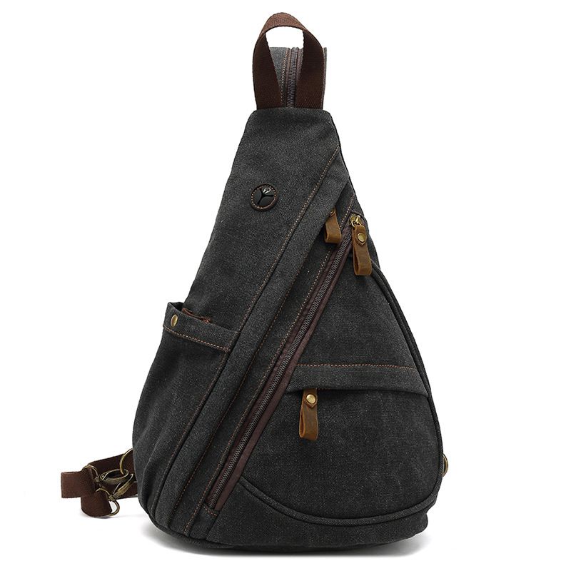 Borsa da petto in tela da uomo alla moda multiuso, borsa da uomo casual di grande capacità, borsa a tracolla singola, zaino posteriore_voghion.com