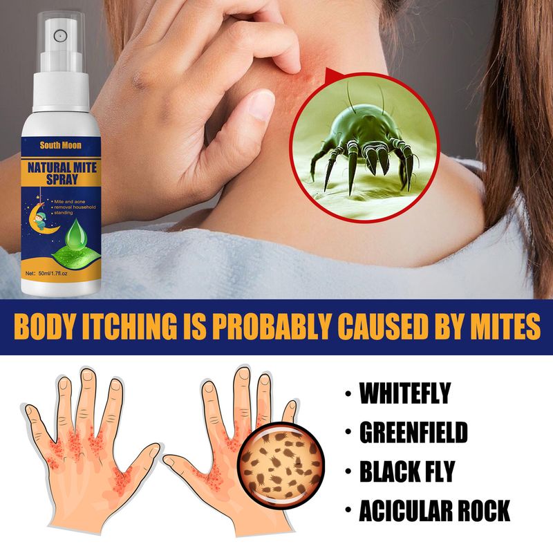 South Moon Natürliches Milbenspray, Spray zur Entfernung von Milben und Läuseeiern aus Schlafzimmer, Sofa, Bettwäsche und Textilien_voghion.com