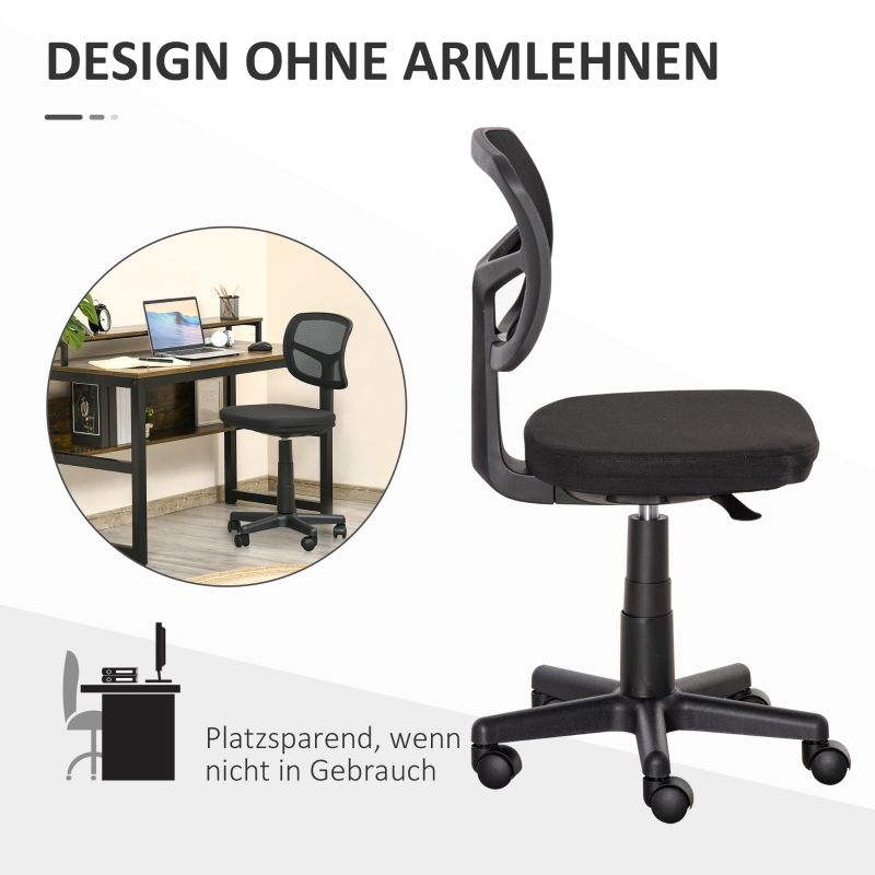 Ergonomischer Schreibtischstuhl Höhenverstellbar, Platzsparend, Schwarz_voghion.com