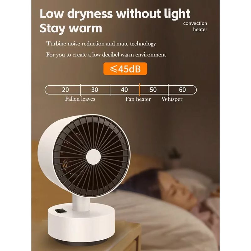 Riscaldatore elettrico da tavolo con testa vibrante Riscaldamento rapido Temperatura costante Fornitura calda grandangolare Scaldamini per ufficio domestico a basso rumore_voghion.com