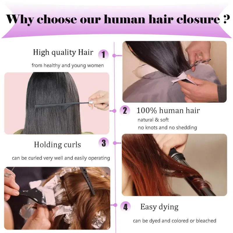 Chiusura in pizzo economico per capelli umani lisci lunghi con riga profonda KIM K Chiusura con riga centrale nera naturale_voghion.com