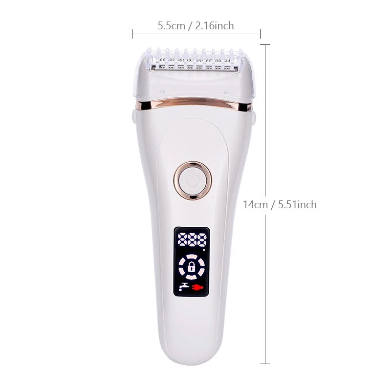 USB wiederaufladbarer schmerzloser elektrischer Epilierer Bartentfernung Frauen Rasiermesser Tragbarer weiblicher Haarschneider Lcd_voghion.com