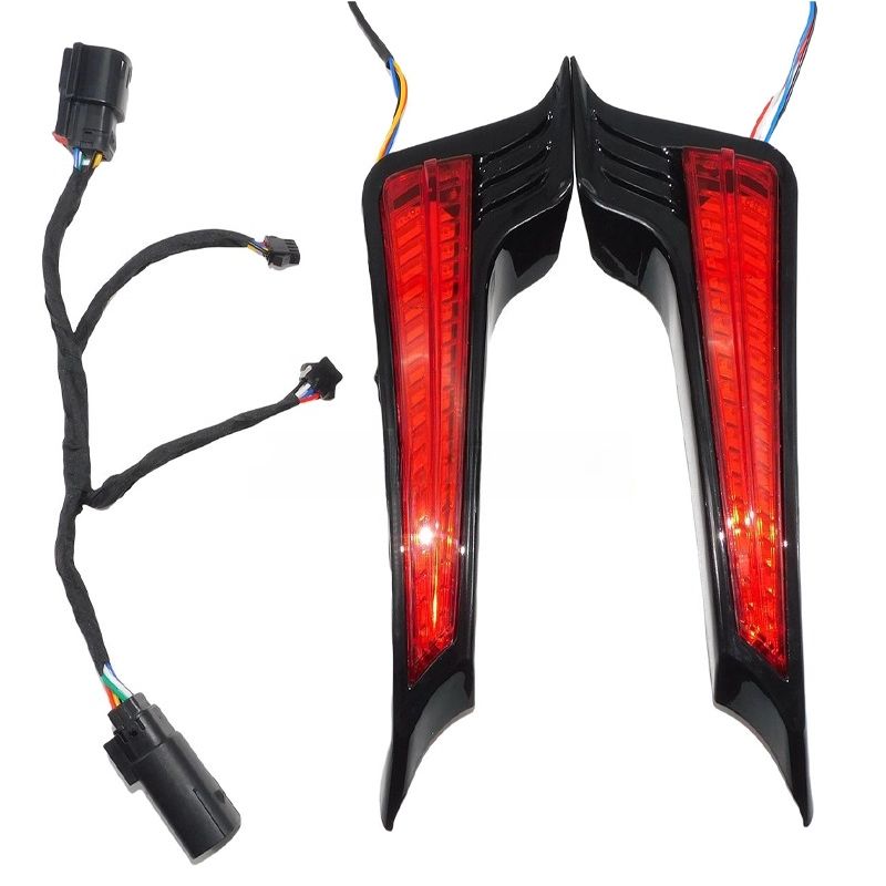2xMotorcycle Rear Fender Led Side Lights Filler Panel Turn Signal Brake Lamp For Harley Touring Road King Street Glide 2014-2023_voghion.com