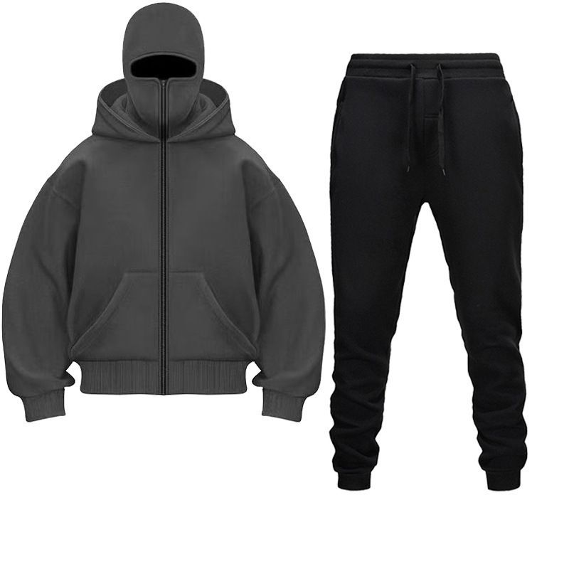 New Foreign Trade Cross Border Double Hat Spring Autumn Winter Ins Hooded Sweatshirt Suit Trendy Men And Women Double Hat Couple Sweatshirt_voghion.com