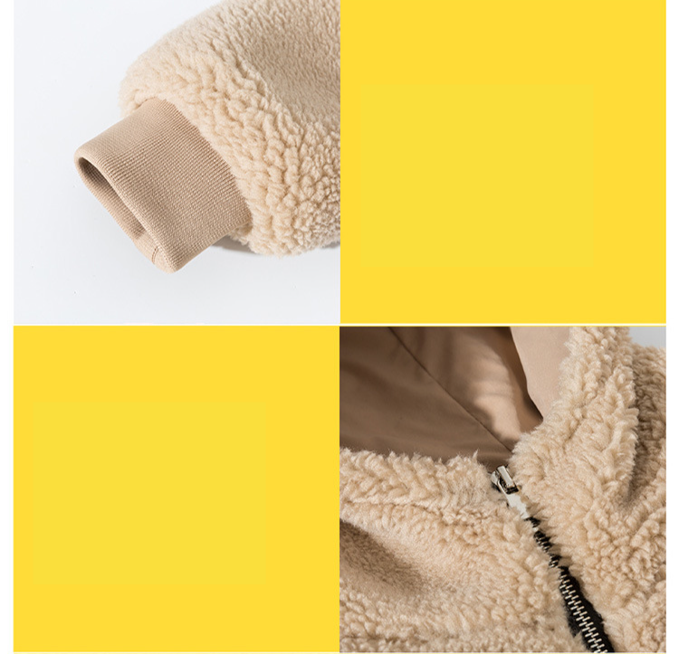 Jachetă cu glugă din lână de miel din compozit lână de miel pentru bărbați și femei, toamnă și iarnă, nouă plus haină din bumbac îngroșat de catifea pentru bărbați_voghion.com