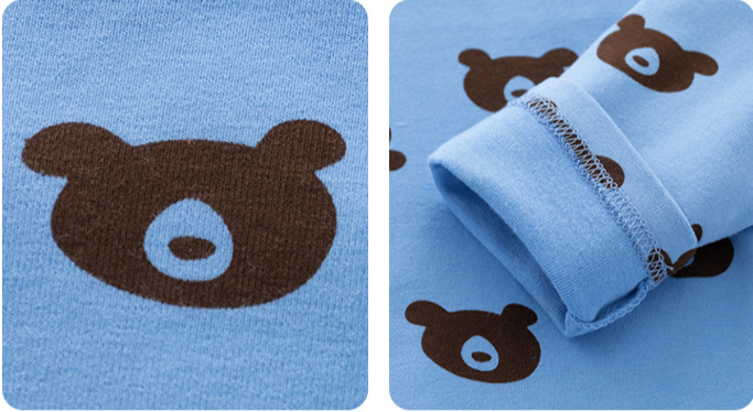 abbigliamento per bambini set di vestiti per la casa stampa orso cartone animato delicato sulla pelle e comodo per bambini e bambini di mezza età un pezzo spedizione diretta_voghion.com