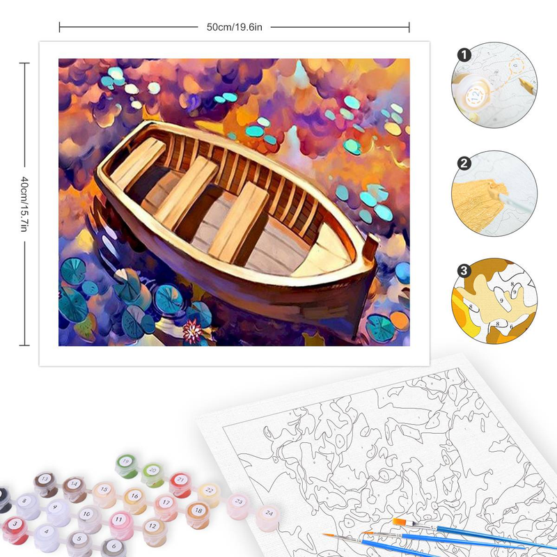 RUOPOTY Dipingi con i numeri classici per bambini Immagini con i numeri Regalo di numeri di pittura per barche dei cartoni animati_voghion.com