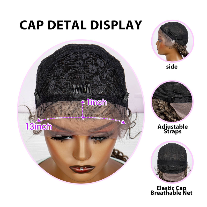 New African synthetic lace wig headband 13 * 1 lace handcrafted braided braid, one braid with flowers, multiple colors to choose from_voghion.com