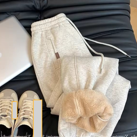 Damenbekleidung Sport Casual Plus Samt Jogginghose Damen Winter Neue Hohe Taille Bündchen Lammfell Hose_voghion.com