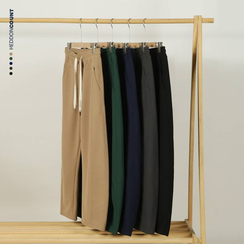 Men's Clothing men's autumn 360g pearl tide brand sweatpants loose straight wide leg casual pants high street couple trousers_voghion.com