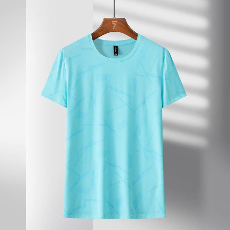 Herrenbekleidung Übergröße Dünne Sport-Kurzarm-T-Shirts für Männer und Frauen Neue Sommer-Oberteile aus Eisseide in großen Größen Schnelltrocknende Lauf-Fitness-T-Shirts_voghion.com