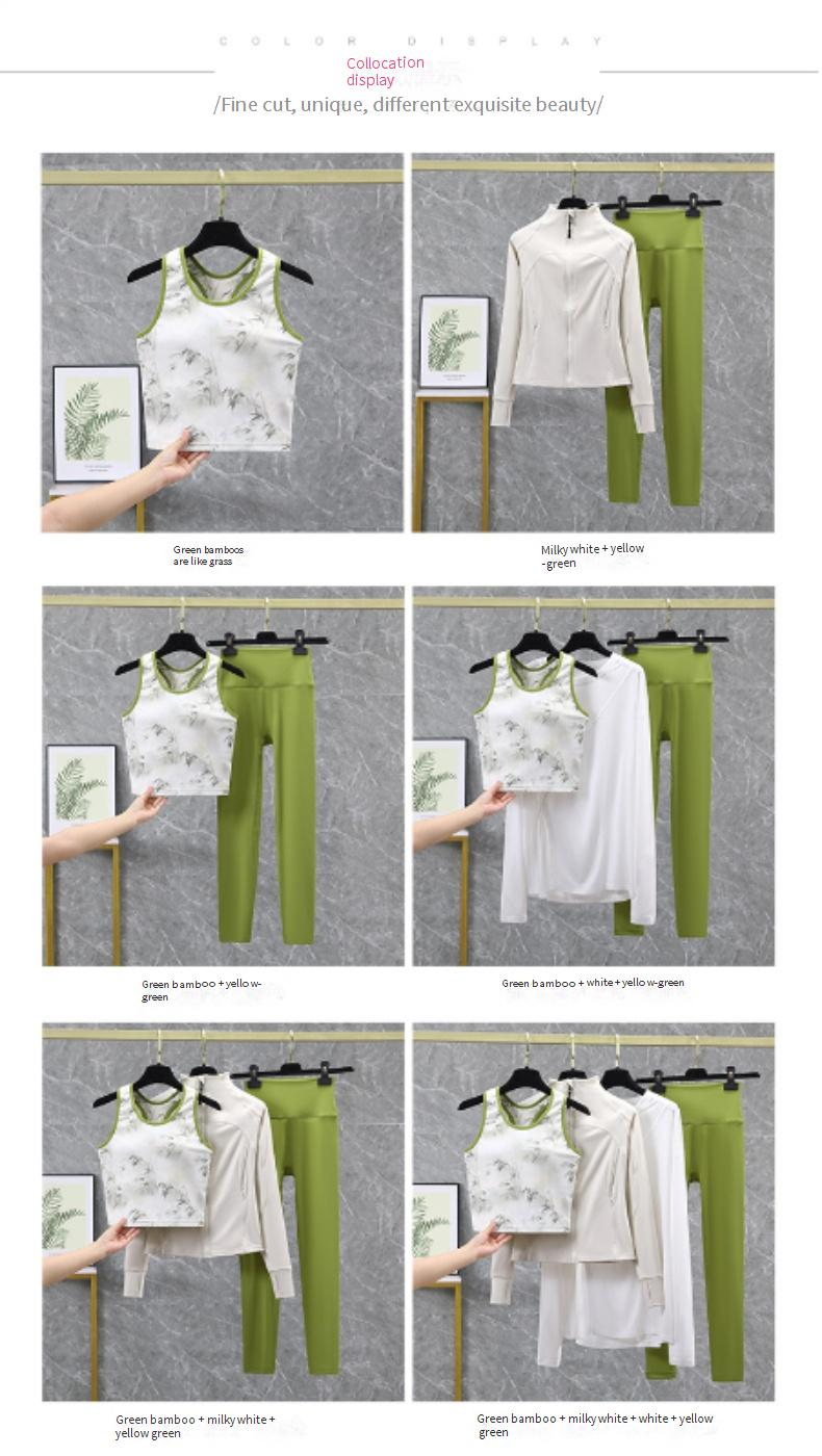 Vêtements pour femmes, combinaison de yoga imprimée, pantalon de yoga, gilet, combinaison de Pilates_voghion.com