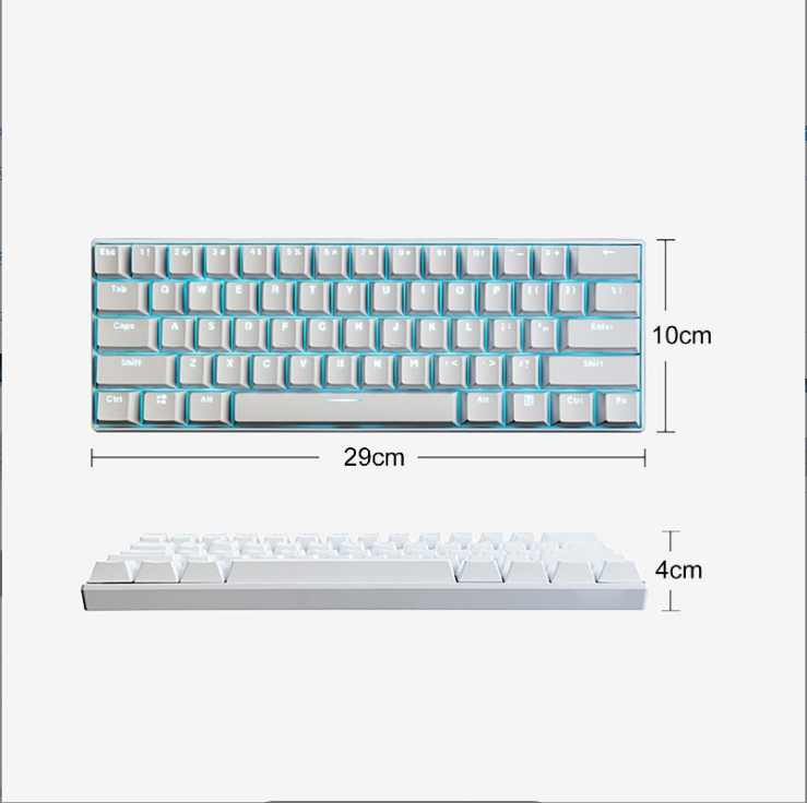 Teclado de escritorio Farfi RK61, sensible, de baja latencia, ergonómico, con cable, compatible con Bluetooth, para juegos, teclado mecánico para oficina_voghion.com