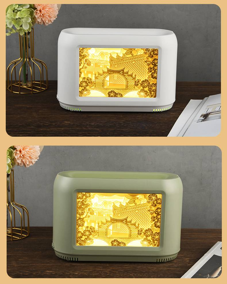 Eleganter Luftbefeuchter mit Papierschnitzerei, Aromatherapie und LED-Licht, großer Nebelausstoß, leiser Betrieb für Schlafzimmer, Büro, Heimdekoration_voghion.com