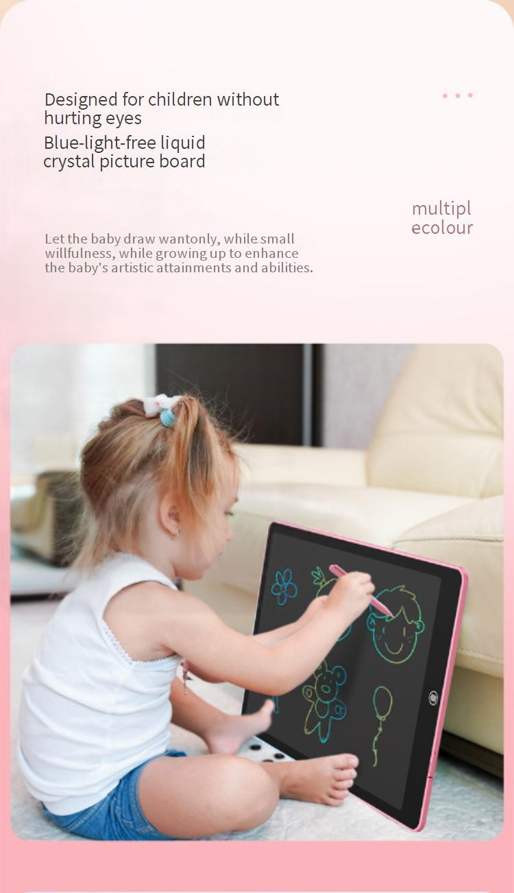 16 Inch LCD Writing Tablet - Reusable Digital Drawing Board For Kids, Colorful Doodle Pad With Stylus, Erasable Sketch Board For Home & Travel_voghion.com