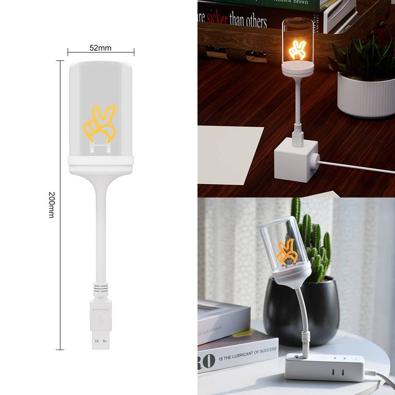 Luce notturna a LED USB in stile vintage con lampadine decorative a filamento - Dimmerabile, a risparmio energetico, portatile per camera da letto, cameretta dei bambini, ufficio_voghion.com