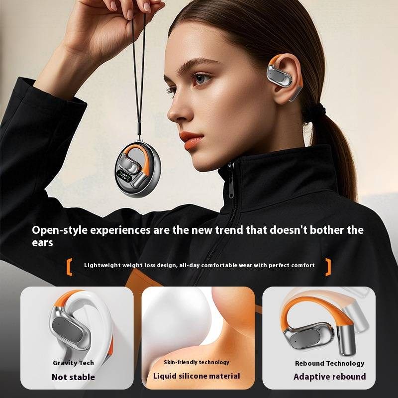 M113 Rotating Case Wireless Earbuds With AI Translation, Bluetooth 5.4, 15m Range, 8H Playtime, Comfortable Ear Hook Design_voghion.com