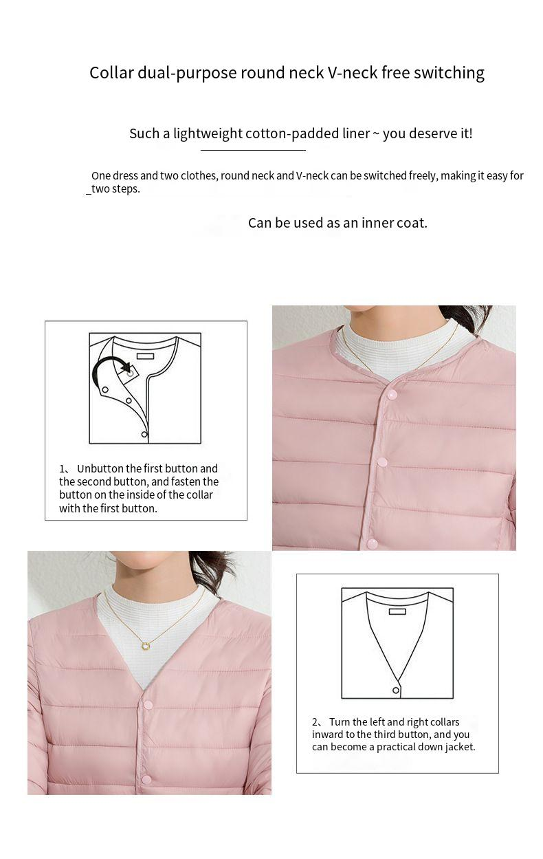 Women's Lightweight Round Neck Down Alternative Puffer Vest - Slim Fit Short Quilted Jacket For Layering & Warmth_voghion.com