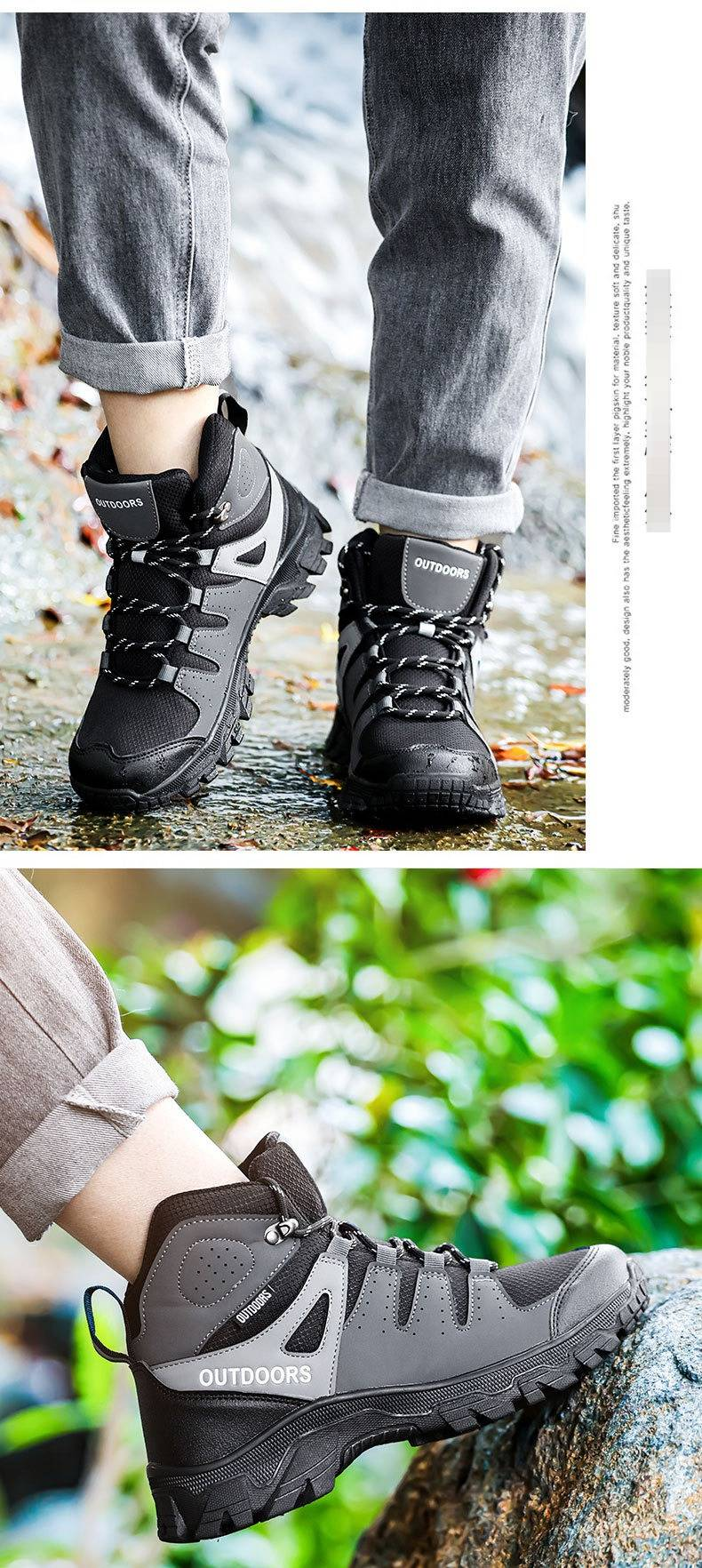 2025 Nuove scarpe da trekking alte da uomo per attività all'aperto transfrontaliere, resistenti all'usura, da viaggio e da passeggio_voghion.com