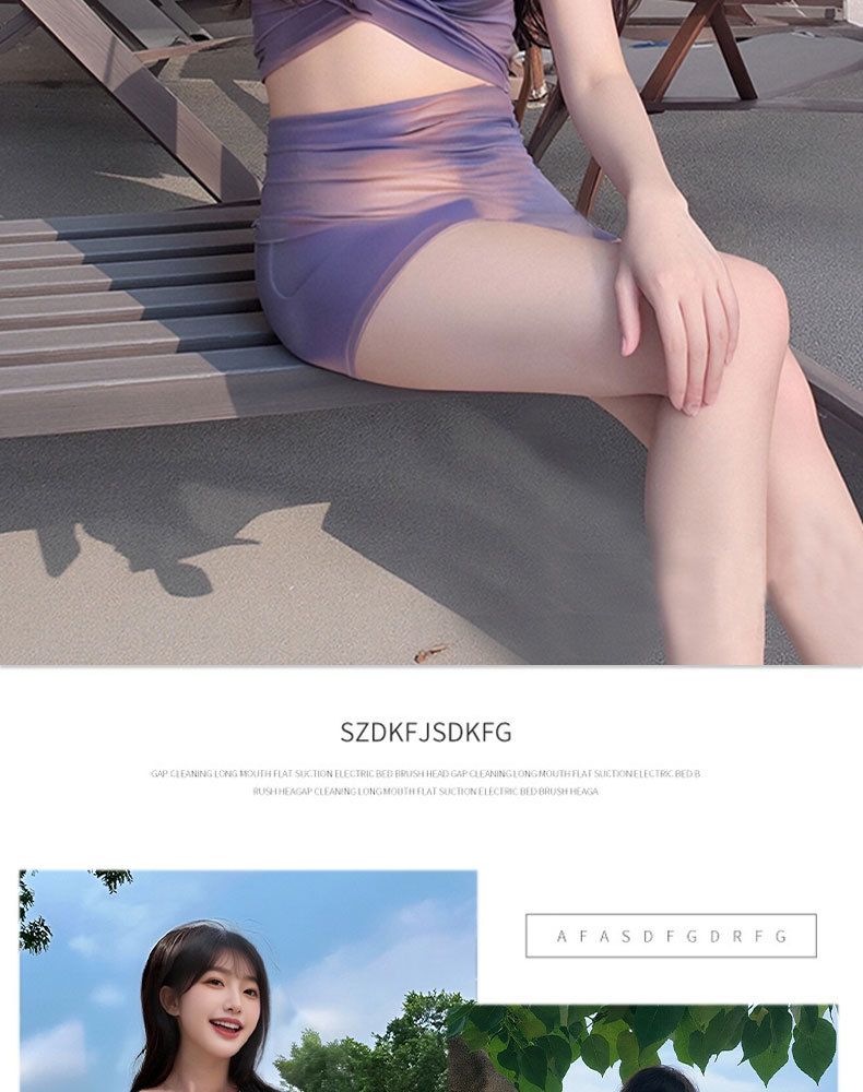 Maillot de bain trois pièces pour femme, ensemble bikini sexy en maille violette, vêtements de vacances aux sources chaudes, nouvelle collection 2025_voghion.com
