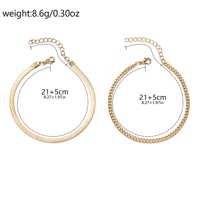 Legierung Doppelschicht Neue Dicke Kette Schmuck High-End-Armband Damen Fußkettchen_voghion.com