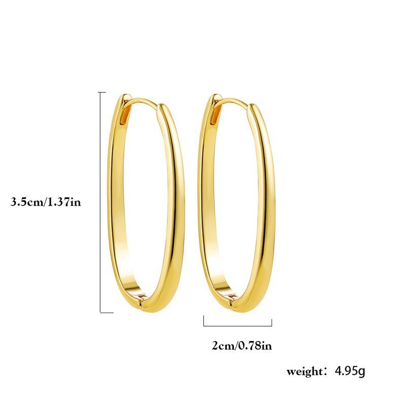 Gold Retro Simple Geometric Twist Round Stacked Light Earrings Ear Jewelry_voghion.com