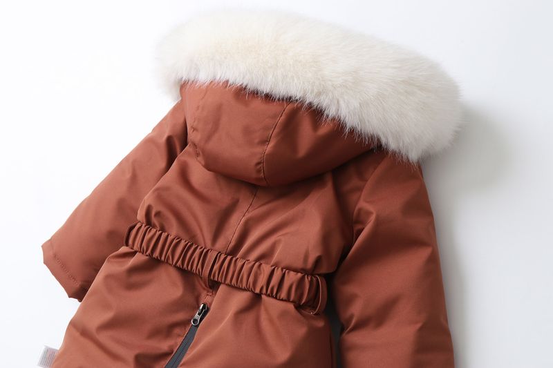 Traje de nieve infantil con forro polar – Pelele de invierno ultracálido con capucha (90-120 cm) – Mono de esquí unisex con cremallera completa para niños pequeños_voghion.com