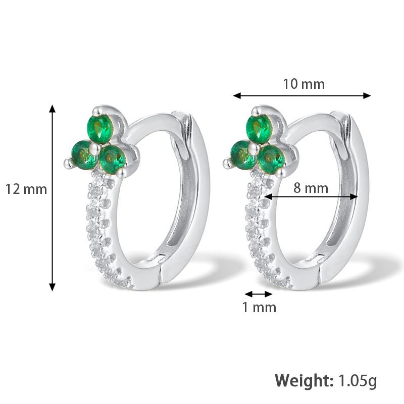 2024 New Colorful Zircon Earrings Light Luxury High-end Design Sense Clips Ins Style Versatile Ear Jewelry_voghion.com
