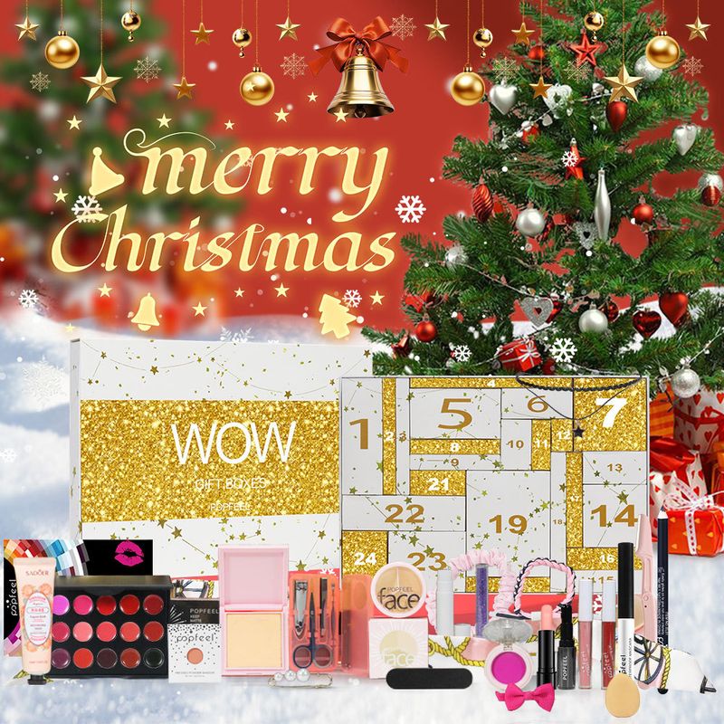 Eye Shadow Popfeel Makeup Set Holiday Gift Box Eye Shadow Lipstick Cosmetics Combination Christmas Gift 24 Piece Set_voghion.com