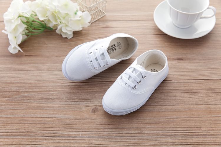 Kinder Canvas Schnürsenkel 61 Weiße Schuhe_voghion.com