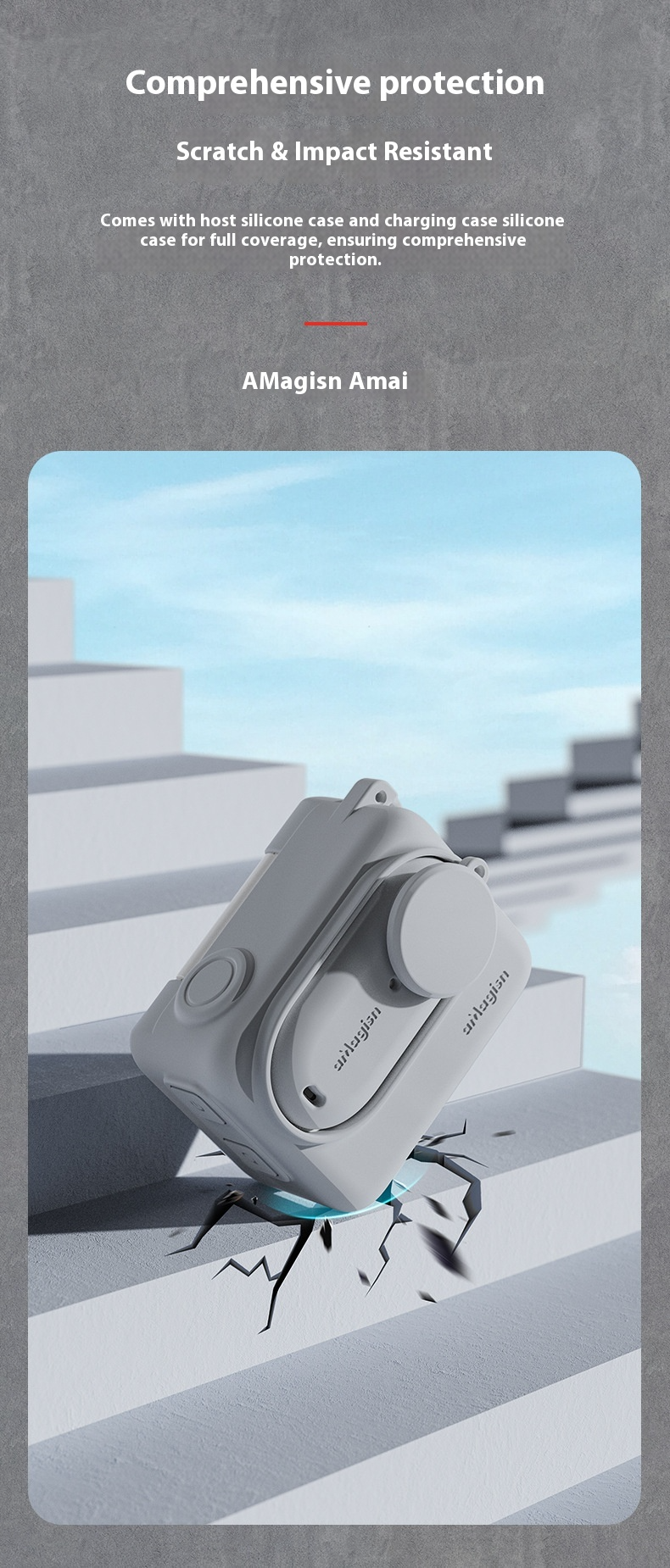 aMagins Insta360 GO3S/GO3 Thumb Camera Silicone Lens Protective Case - Soft Silicone Cover For GO3 Action Camera_voghion.com