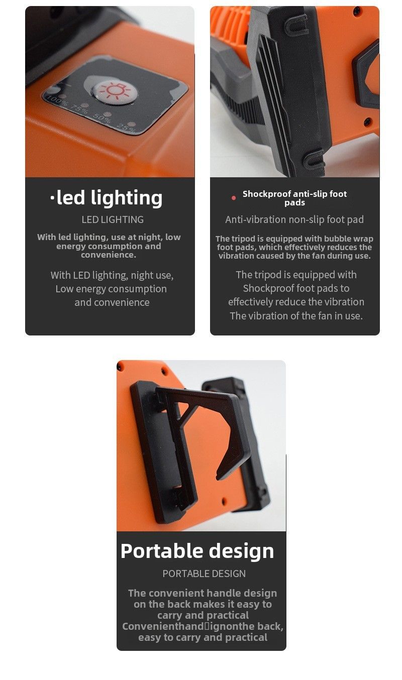 Plahvatusohtlik väliventilaator USB-laadimine matkaventilaator Kaasaskantav elektriventilaator Majapidamises kasutatav mobiilne väike ventilaator_voghion.com