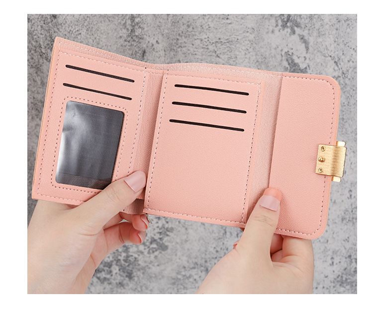 New Small Wallet Women's Short Korean-Style Fashionable Folding Cute Personality Mini Fashion Coin Purse Wallet_voghion.com