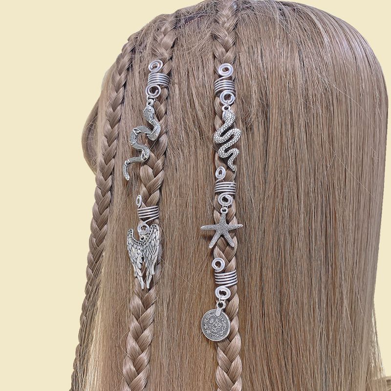 Stile irlandese - Popolare animale - Treccia etnica - Elastico per capelli rotante, Capelli in lega - Ornamento per capelli a molla, Anello per capelli retrò con dreadlock_voghion.com