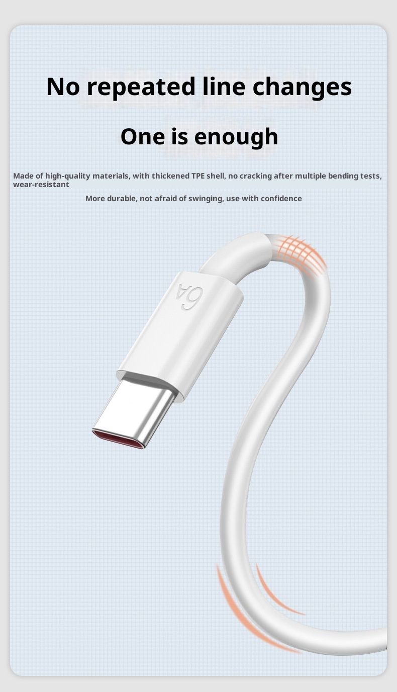 Câble de données USB Digitex 6A ultra-rapide compatible avec les téléphones Android et Huawei Type-C_voghion.com