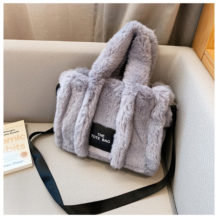 Nuova borsa in finta pelliccia di coniglio autunno e inverno, borsa tote di grande capacità, borsa a tracolla coreana, borsa in peluche_voghion.com