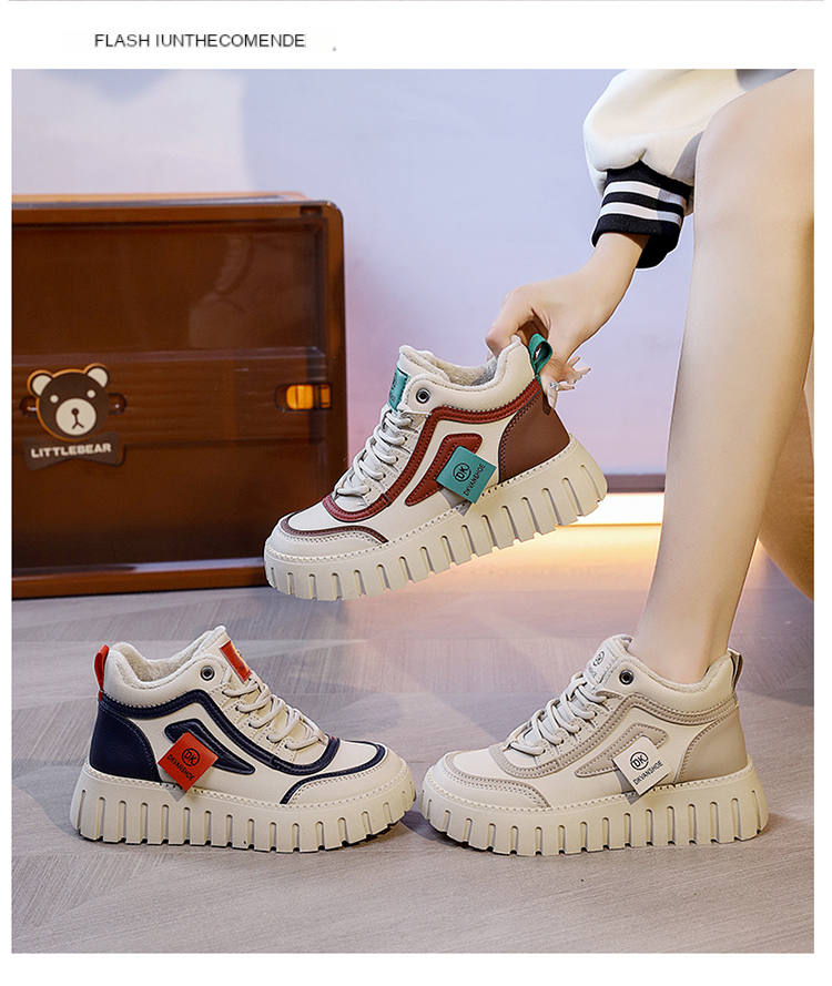 Fleece casual shoes muffin sole women's shoes_voghion.com